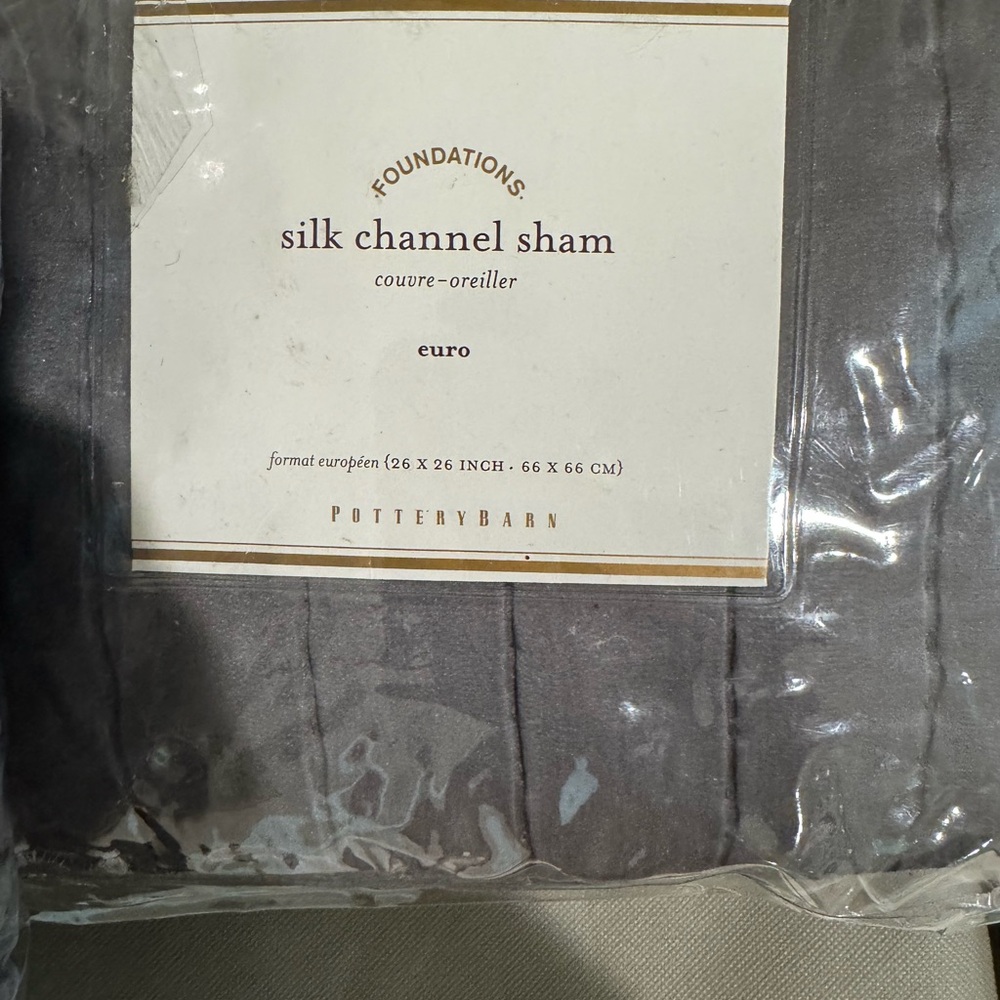 Pottery Barn Gray Channel Pillow Sham Set